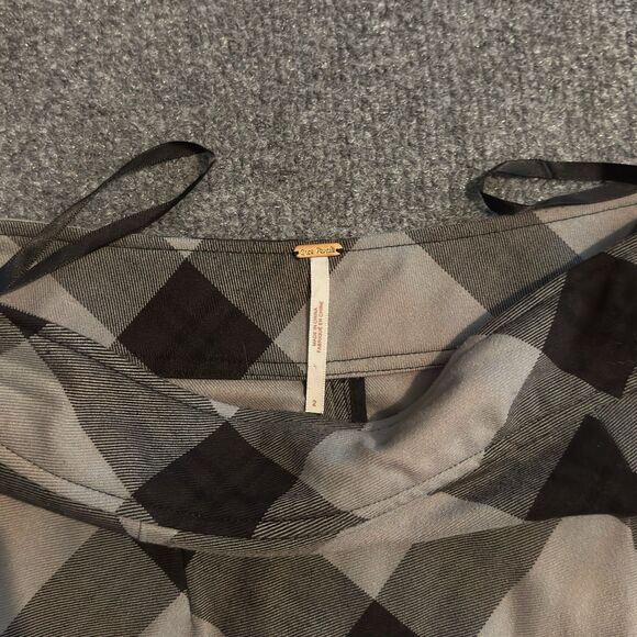 Free People Skirt Academia Preppy Geometric Precision Plaid Pencil Gray Size 2 - Picture 4 of 9